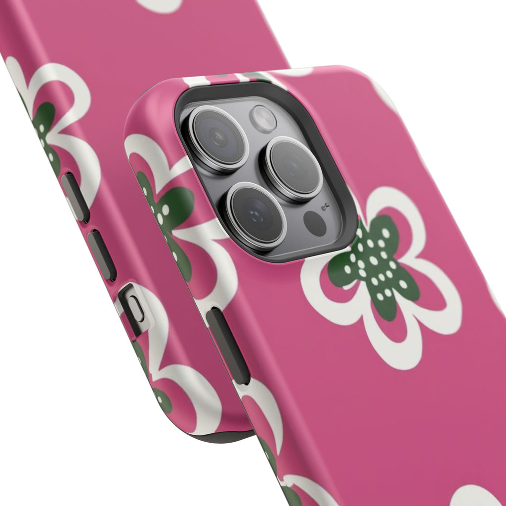 Floral Pink Magnetic Impact-Resistant Phone Case