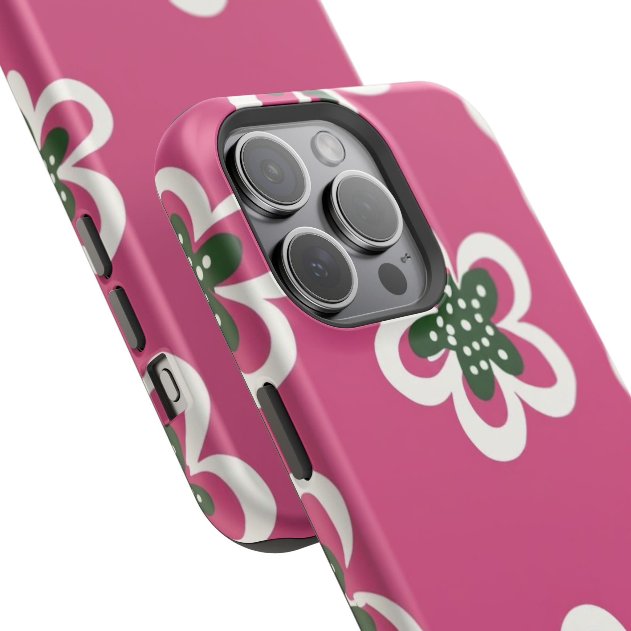 Floral Pink Magnetic Impact-Resistant Phone Case