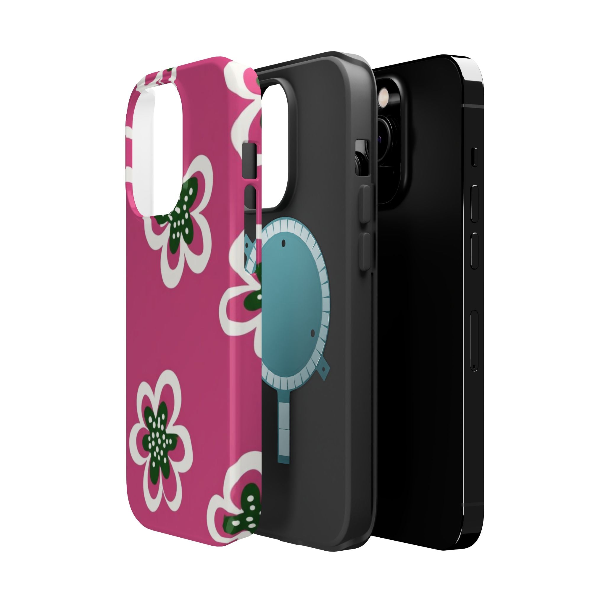 Floral Pink Magnetic Impact-Resistant Phone Case