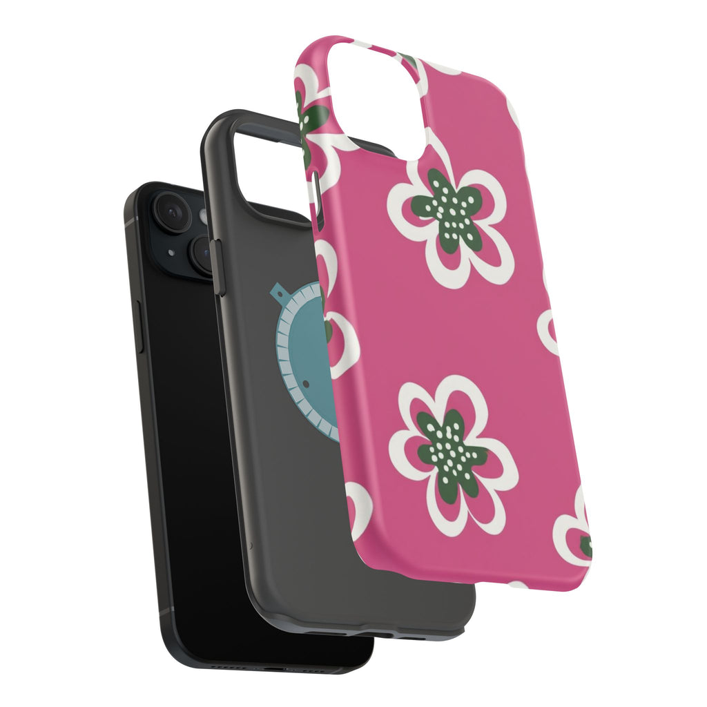 Floral Pink Magnetic Impact-Resistant Phone Case