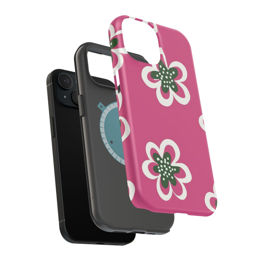 Floral Pink Magnetic Impact-Resistant Phone Case