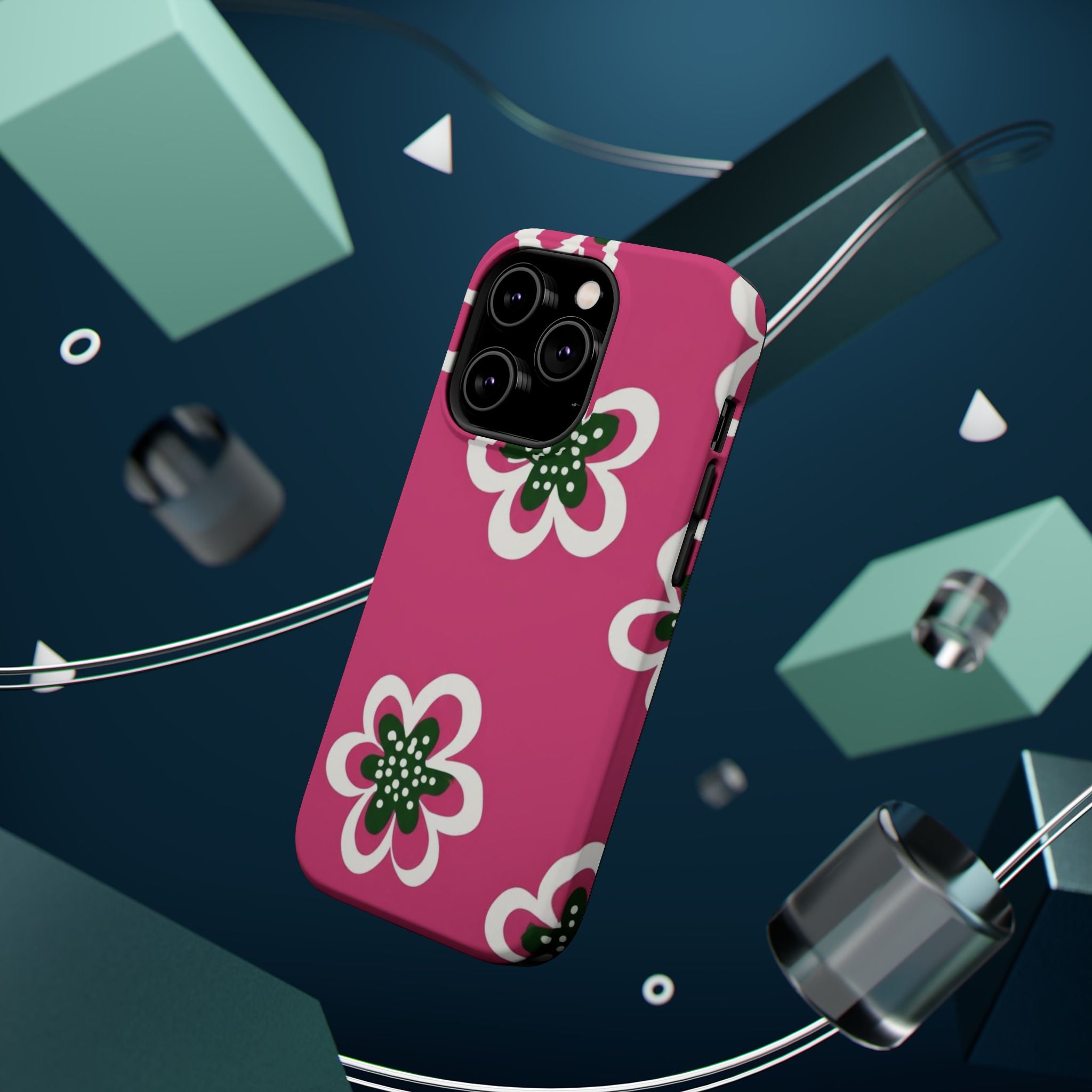 Floral Pink Magnetic Impact-Resistant Phone Case