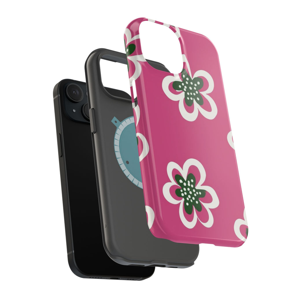 Floral Pink Magnetic Impact-Resistant Phone Case