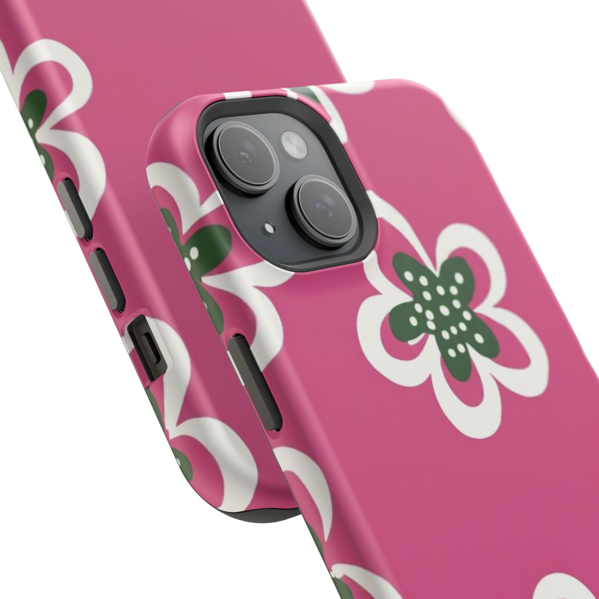 Floral Pink Magnetic Impact-Resistant Phone Case