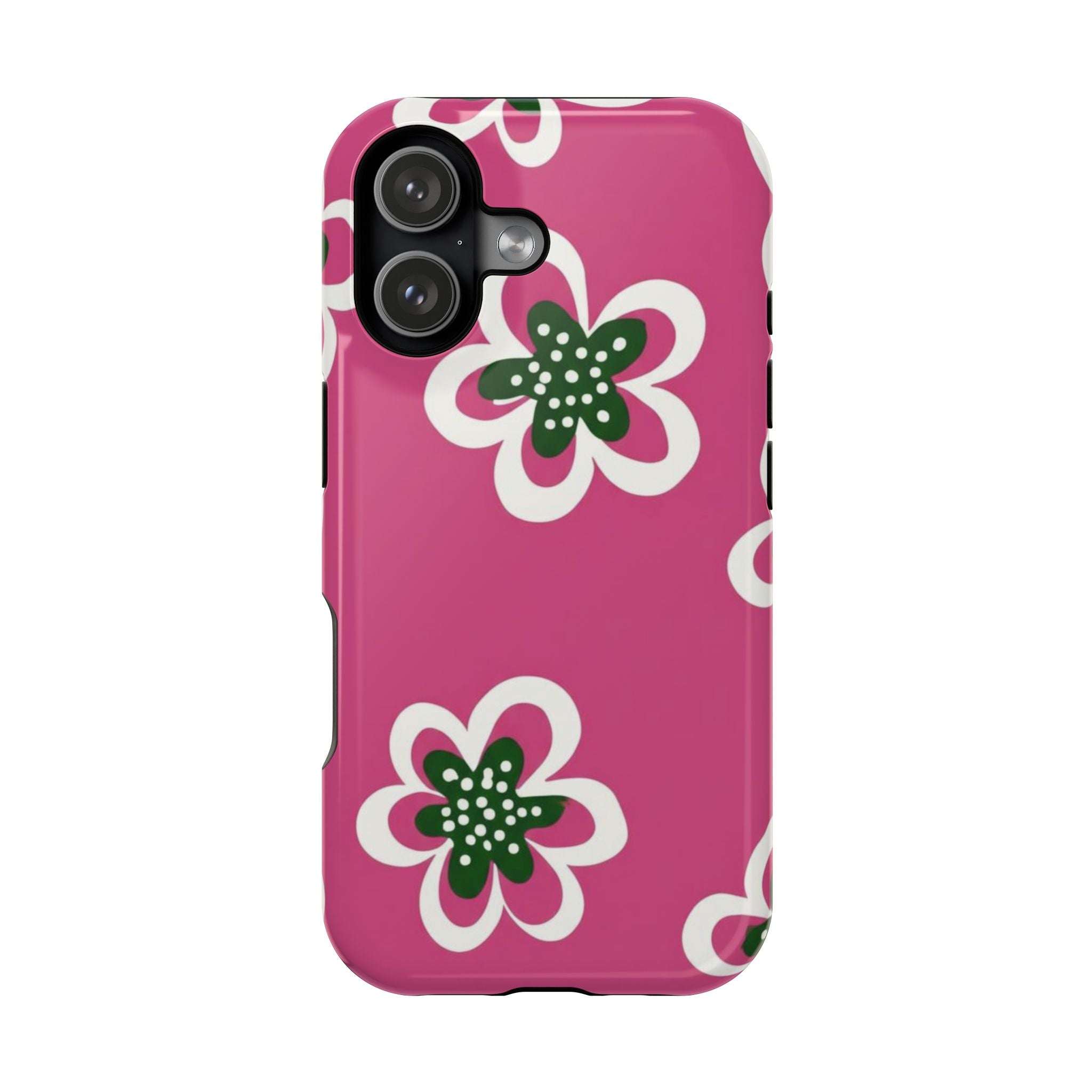 Floral Pink Magnetic Impact-Resistant Phone Case
