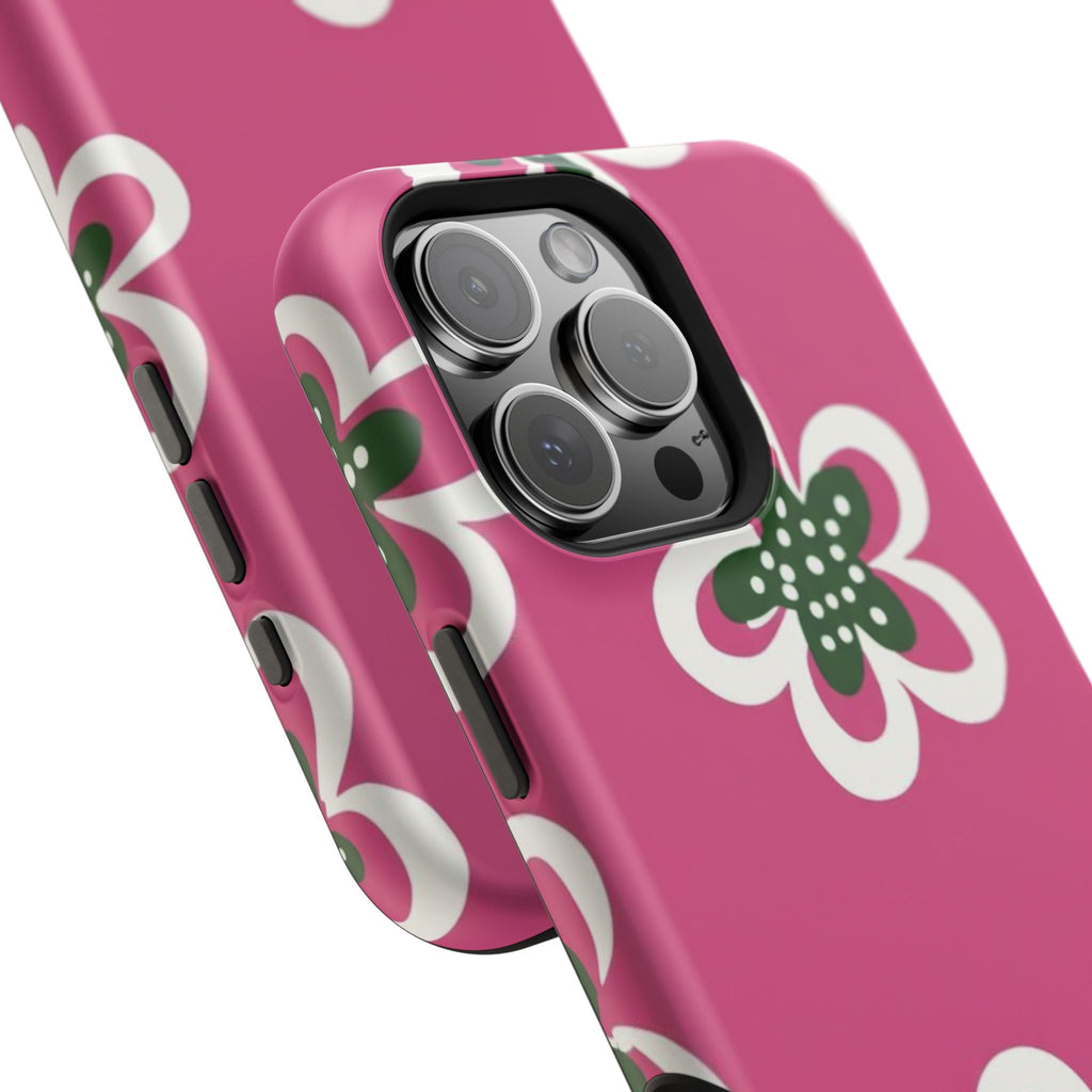Floral Pink Magnetic Impact-Resistant Phone Case