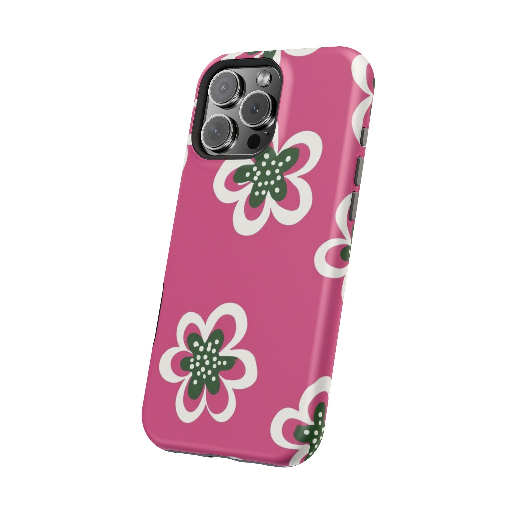 Floral Pink Magnetic Impact-Resistant Phone Case