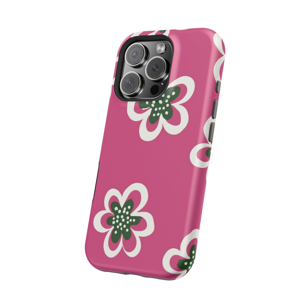 Floral Pink Magnetic Impact-Resistant Phone Case