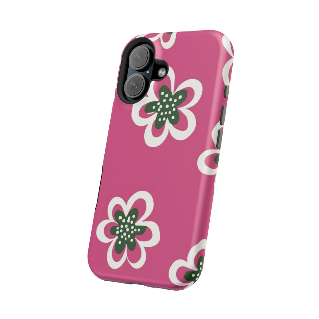 Floral Pink Magnetic Impact-Resistant Phone Case
