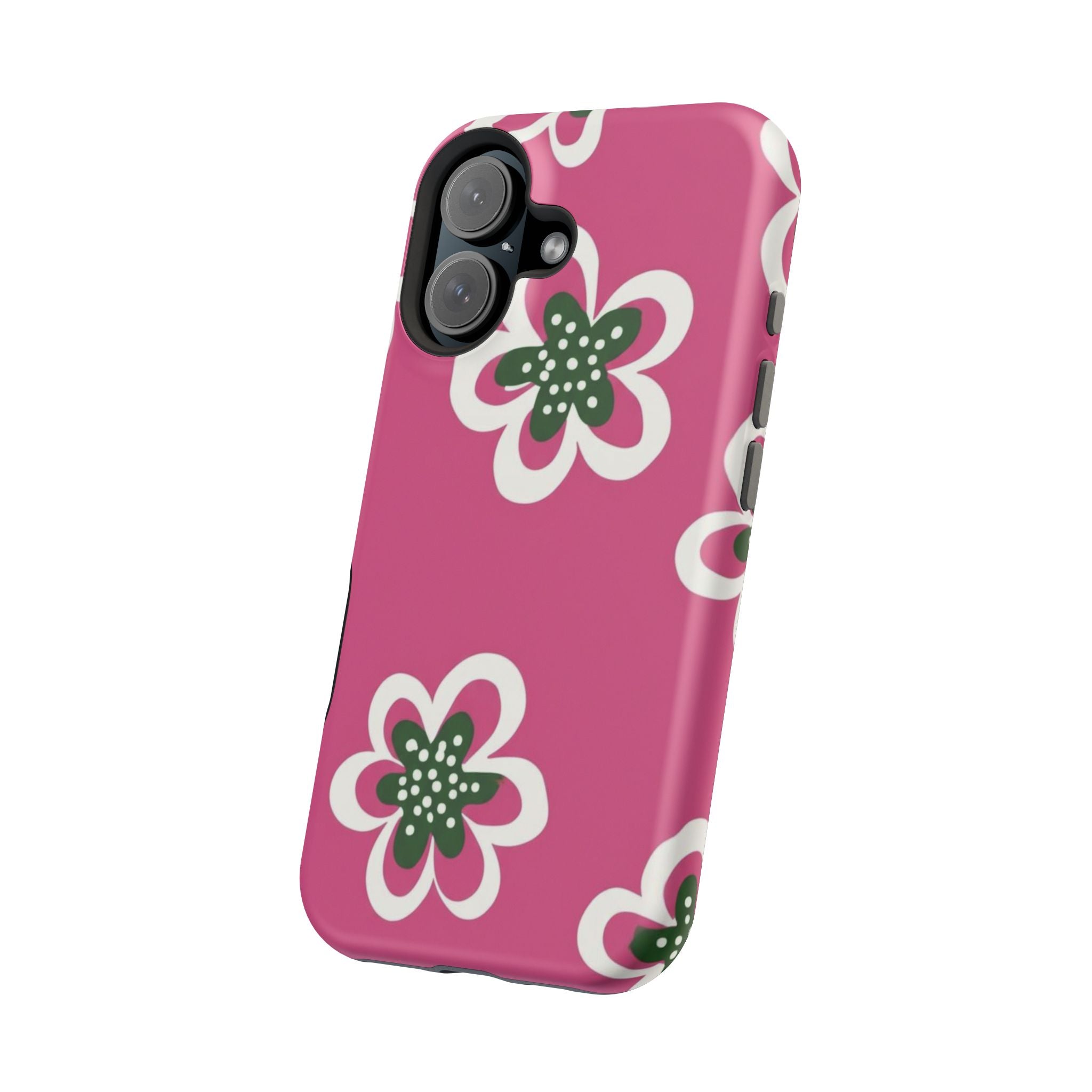 Floral Pink Magnetic Impact-Resistant Phone Case