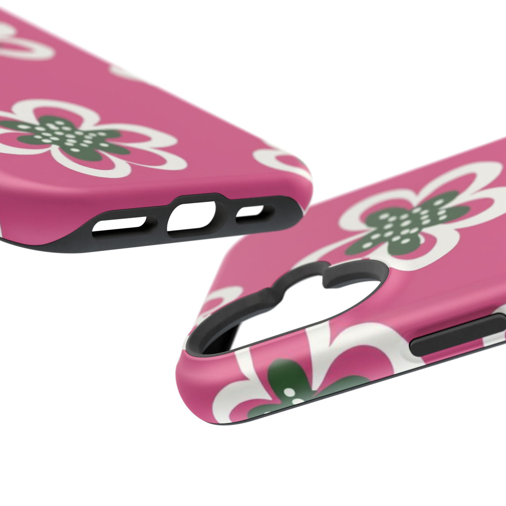 Floral Pink Magnetic Impact-Resistant Phone Case