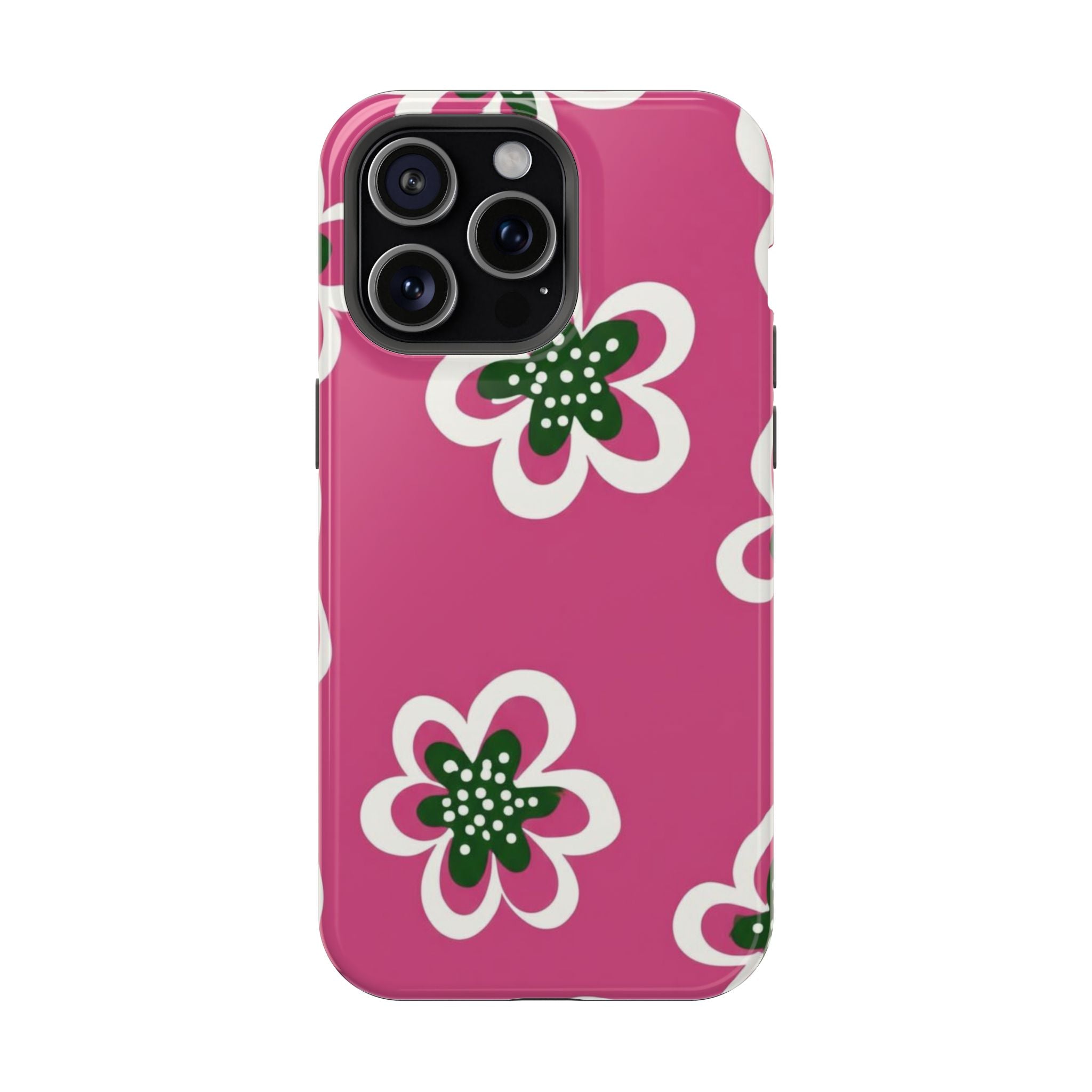 Floral Pink Magnetic Impact-Resistant Phone Case