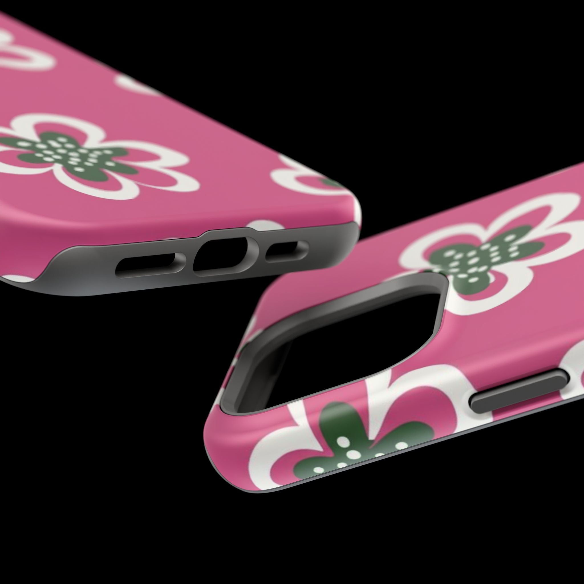 Floral Pink Magnetic Impact-Resistant Phone Case