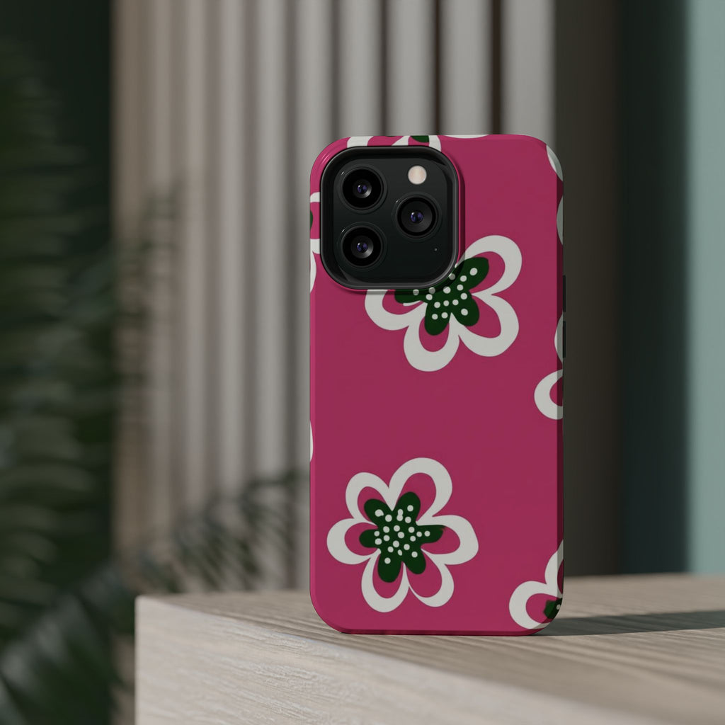 Floral Pink Magnetic Impact-Resistant Phone Case