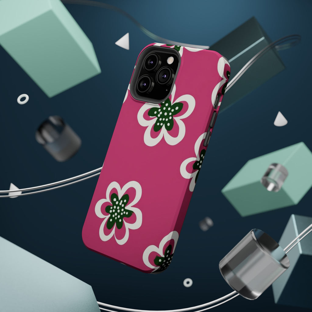 Floral Pink Magnetic Impact-Resistant Phone Case