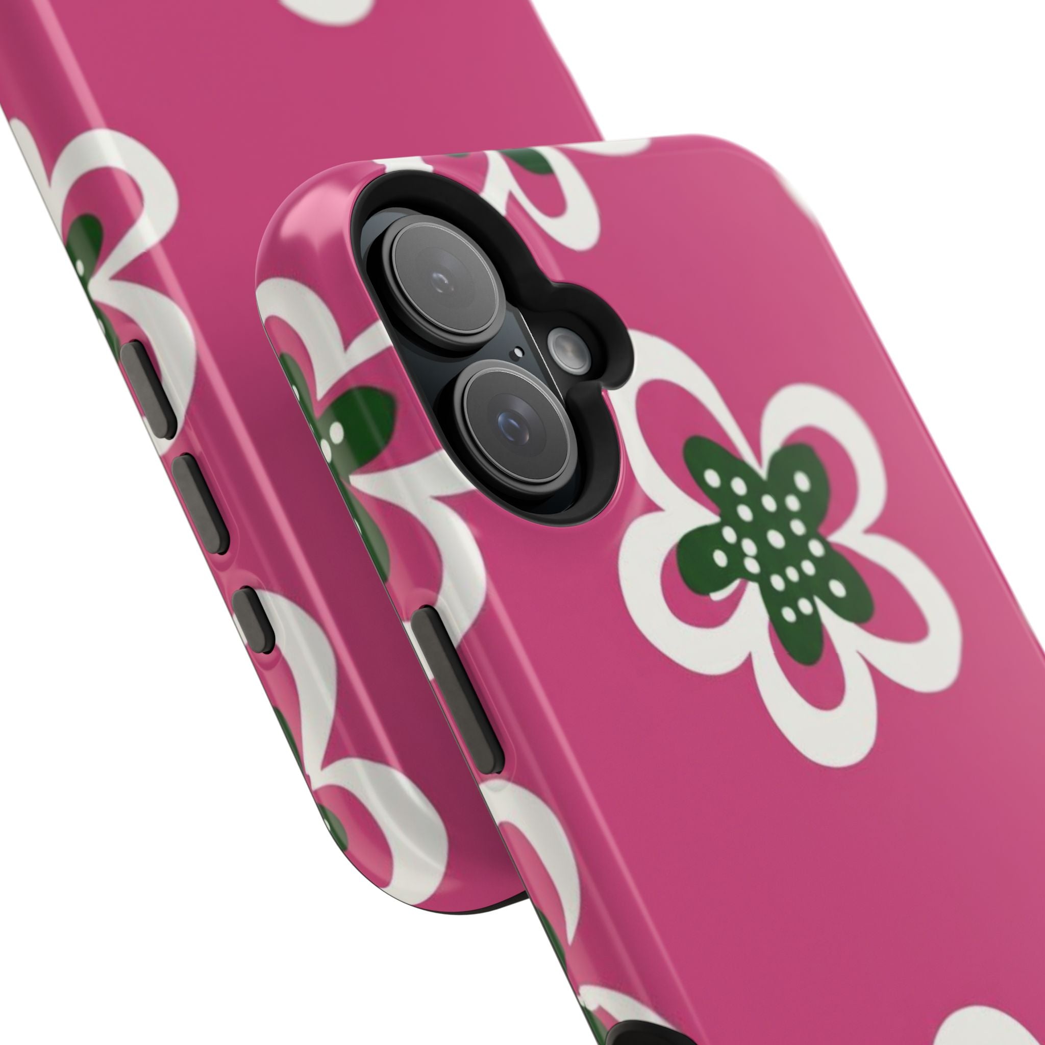 Floral Pink Magnetic Impact-Resistant Phone Case