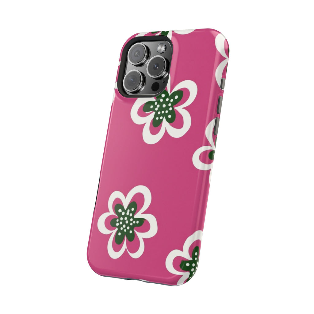 Floral Pink Magnetic Impact-Resistant Phone Case