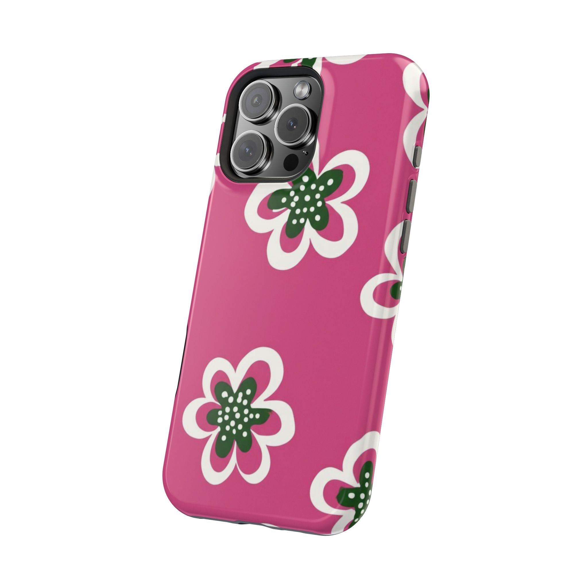Floral Pink Magnetic Impact-Resistant Phone Case