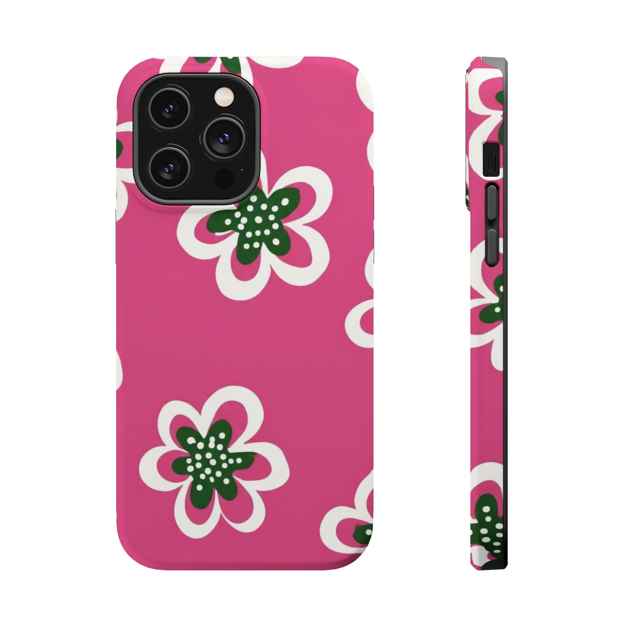Floral Pink Magnetic Impact-Resistant Phone Case