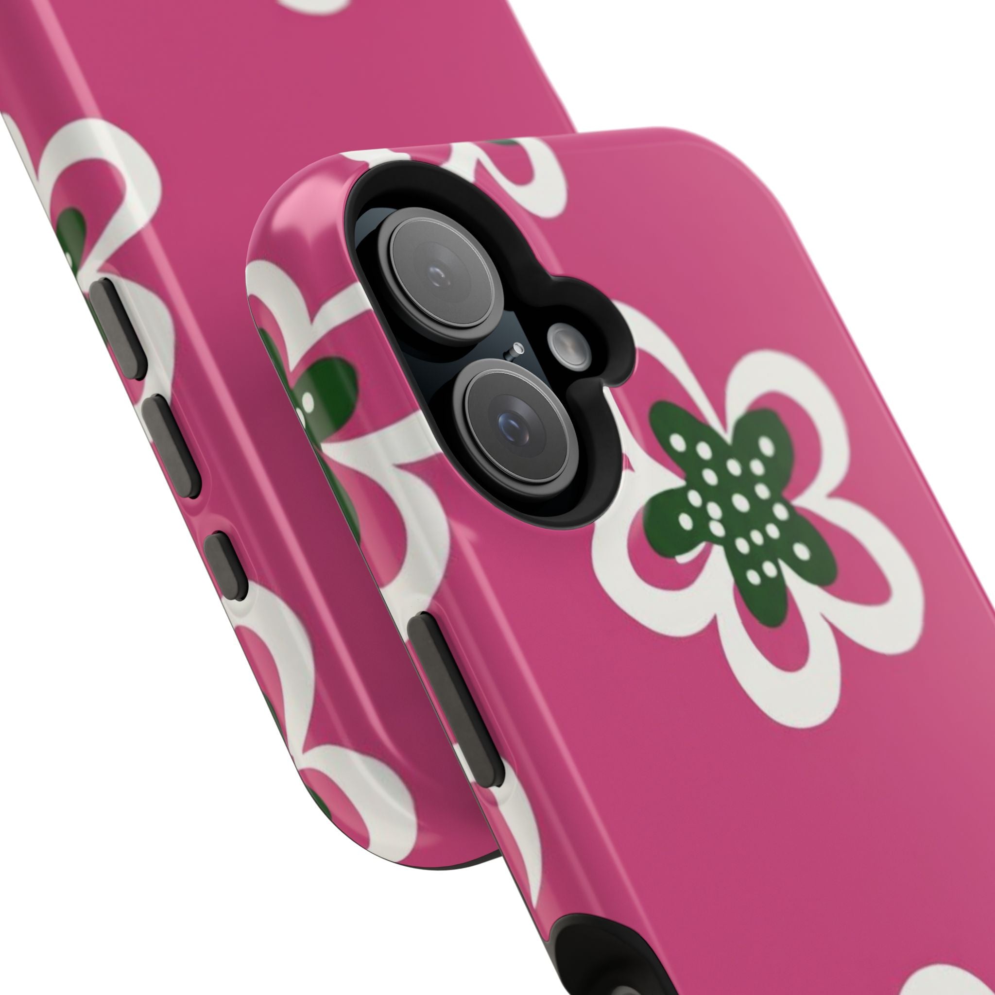 Floral Pink Magnetic Impact-Resistant Phone Case