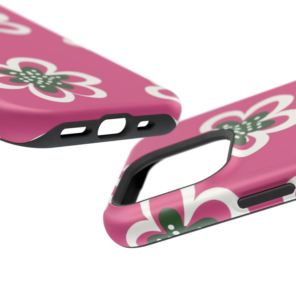 Floral Pink Magnetic Impact-Resistant Phone Case