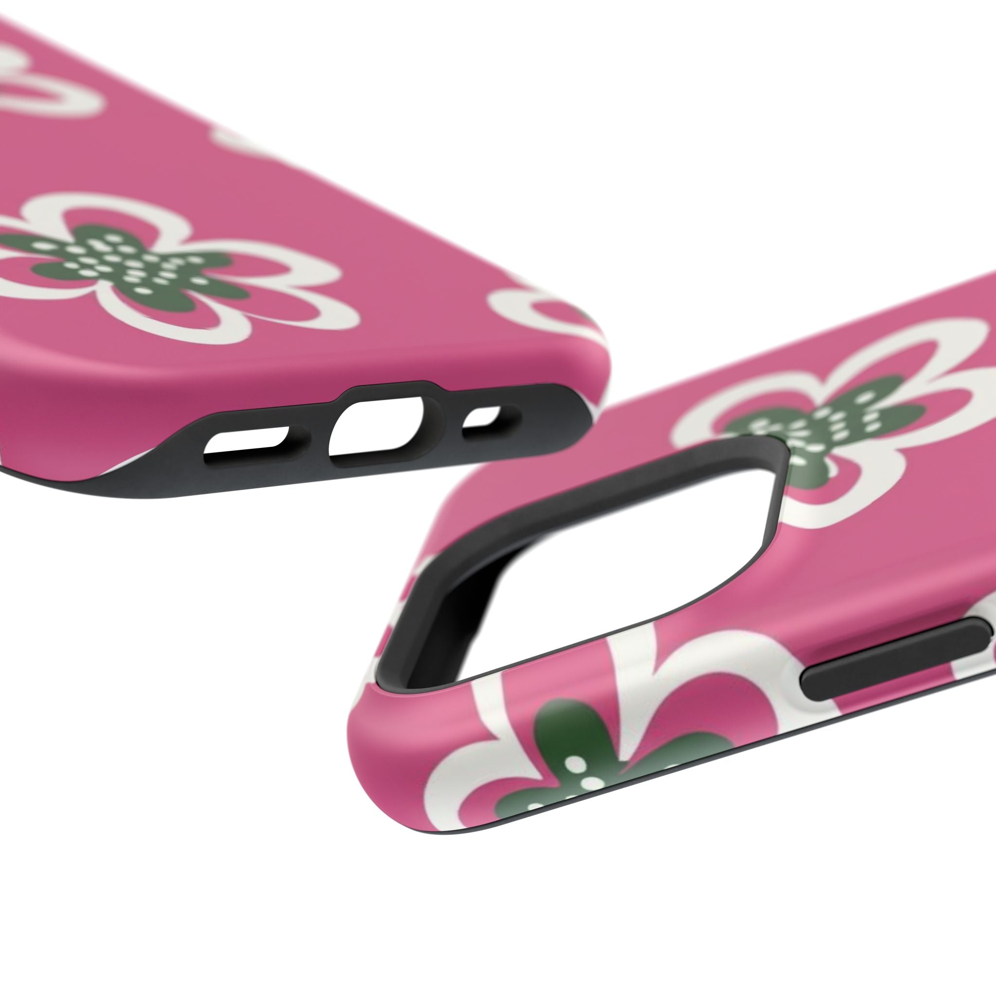 Floral Pink Magnetic Impact-Resistant Phone Case