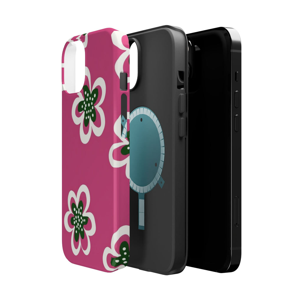 Floral Pink Magnetic Impact-Resistant Phone Case