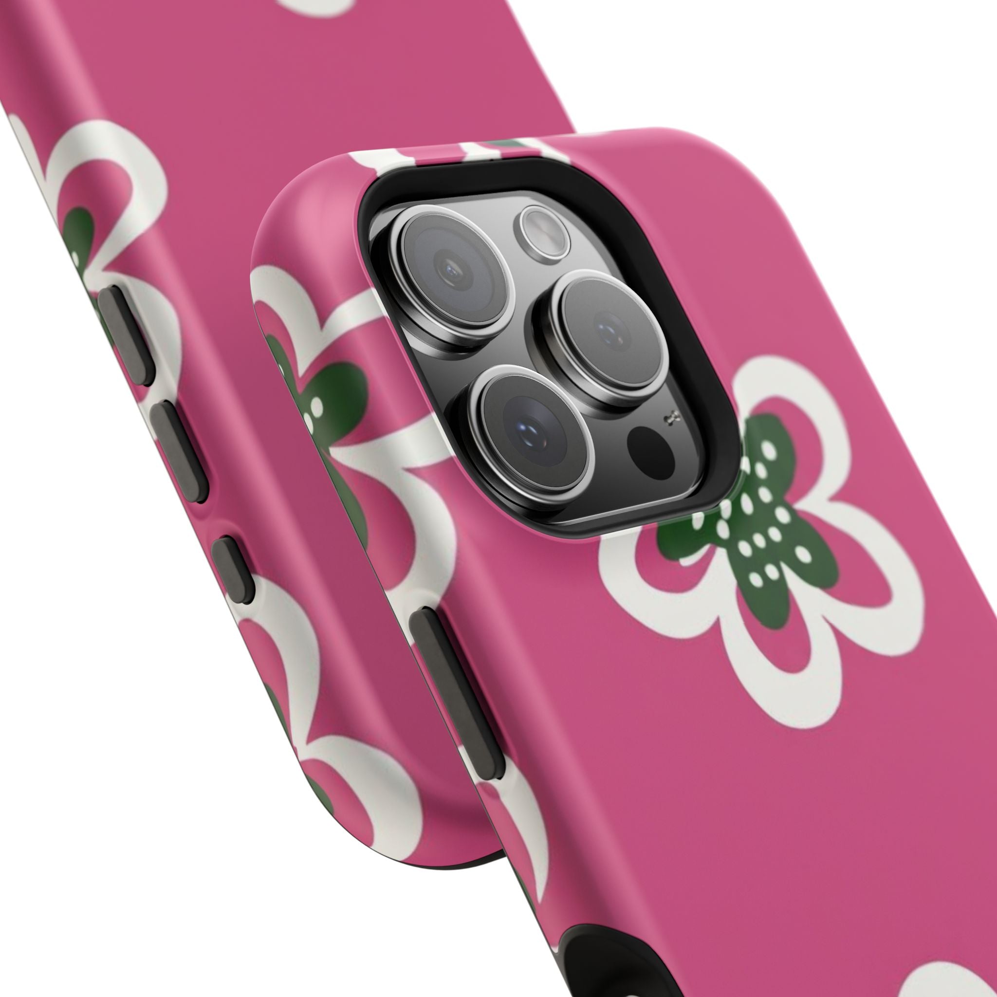 Floral Pink Magnetic Impact-Resistant Phone Case