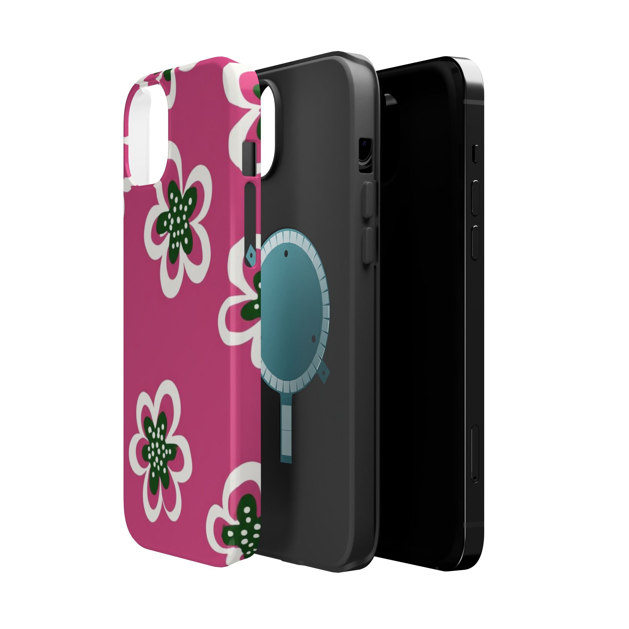 Floral Pink Magnetic Impact-Resistant Phone Case