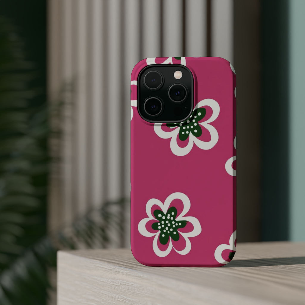 Floral Pink Magnetic Impact-Resistant Phone Case