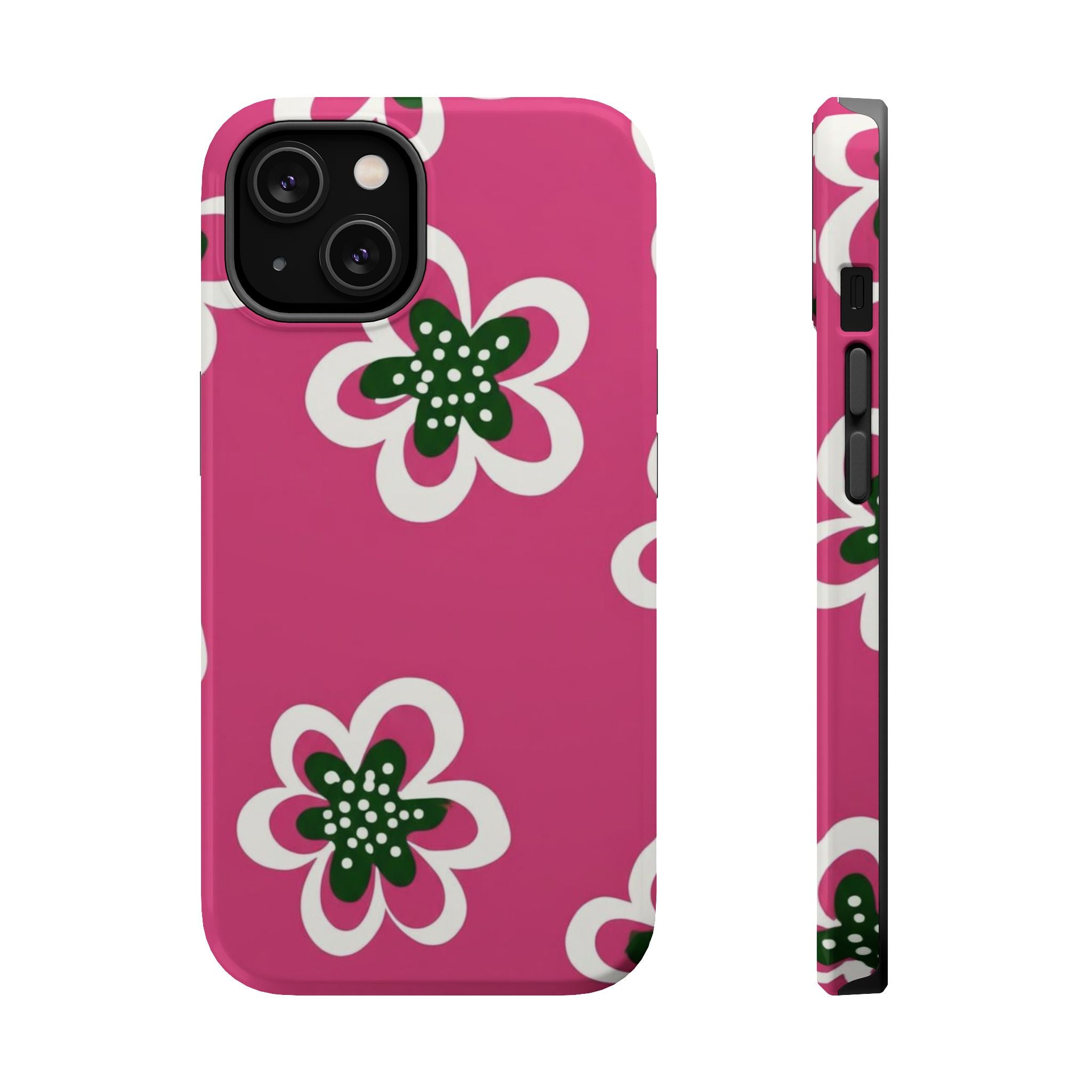 Floral Pink Magnetic Impact-Resistant Phone Case