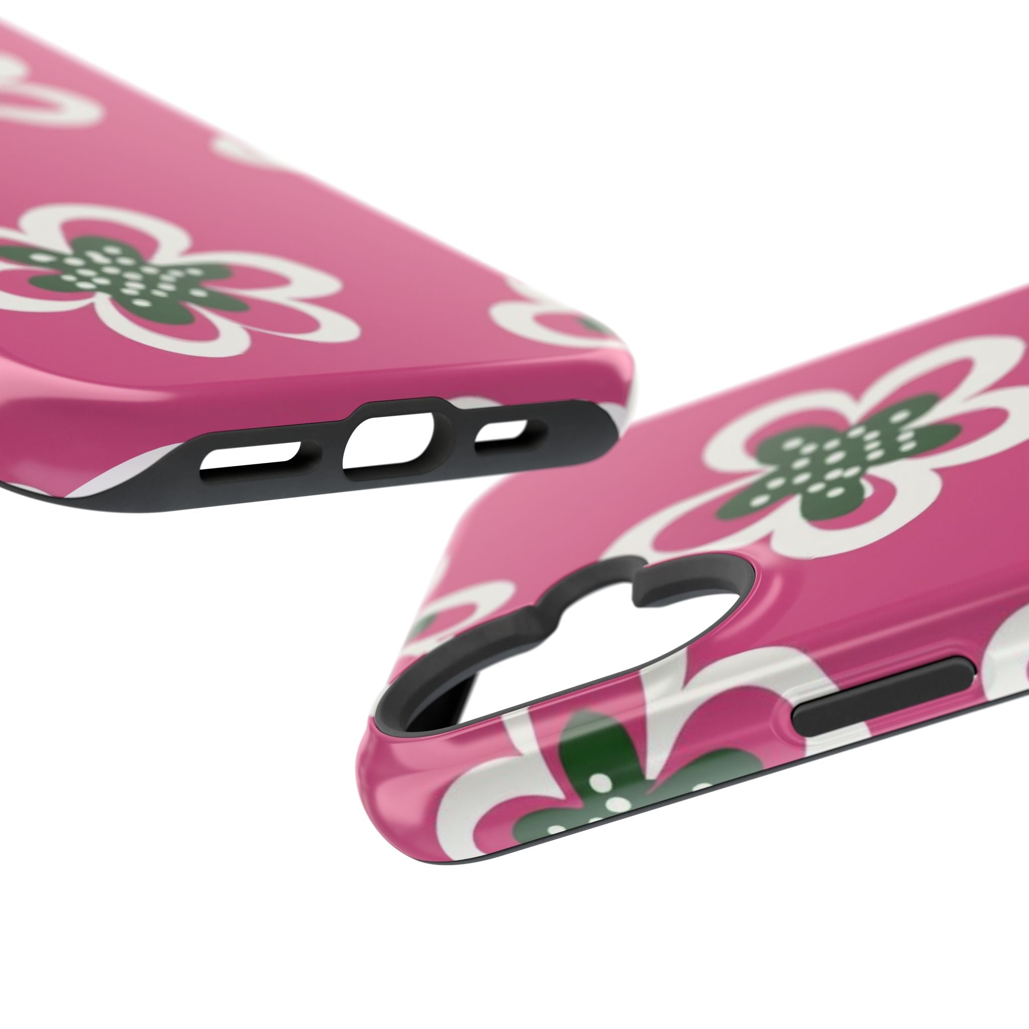 Floral Pink Magnetic Impact-Resistant Phone Case