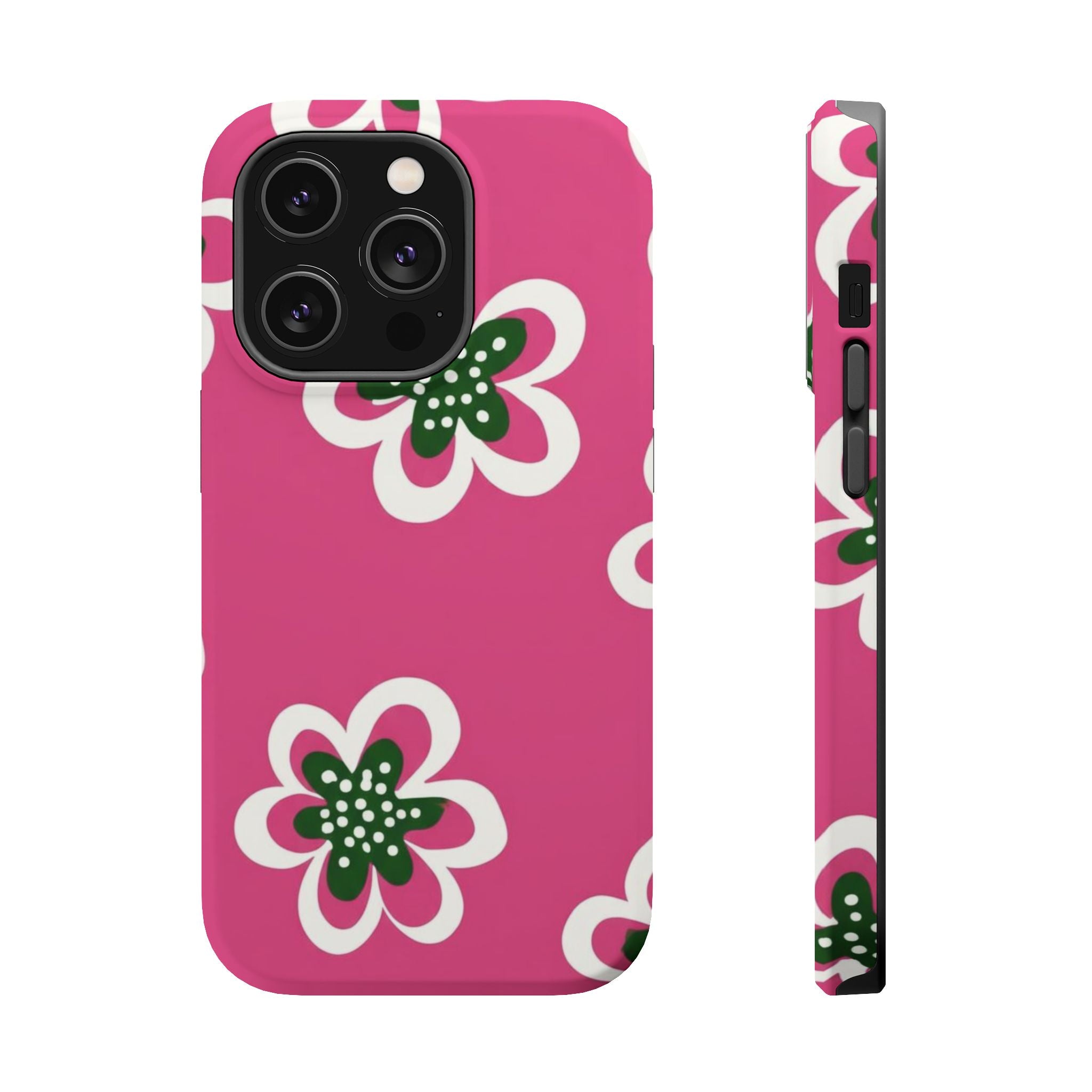 Floral Pink Magnetic Impact-Resistant Phone Case