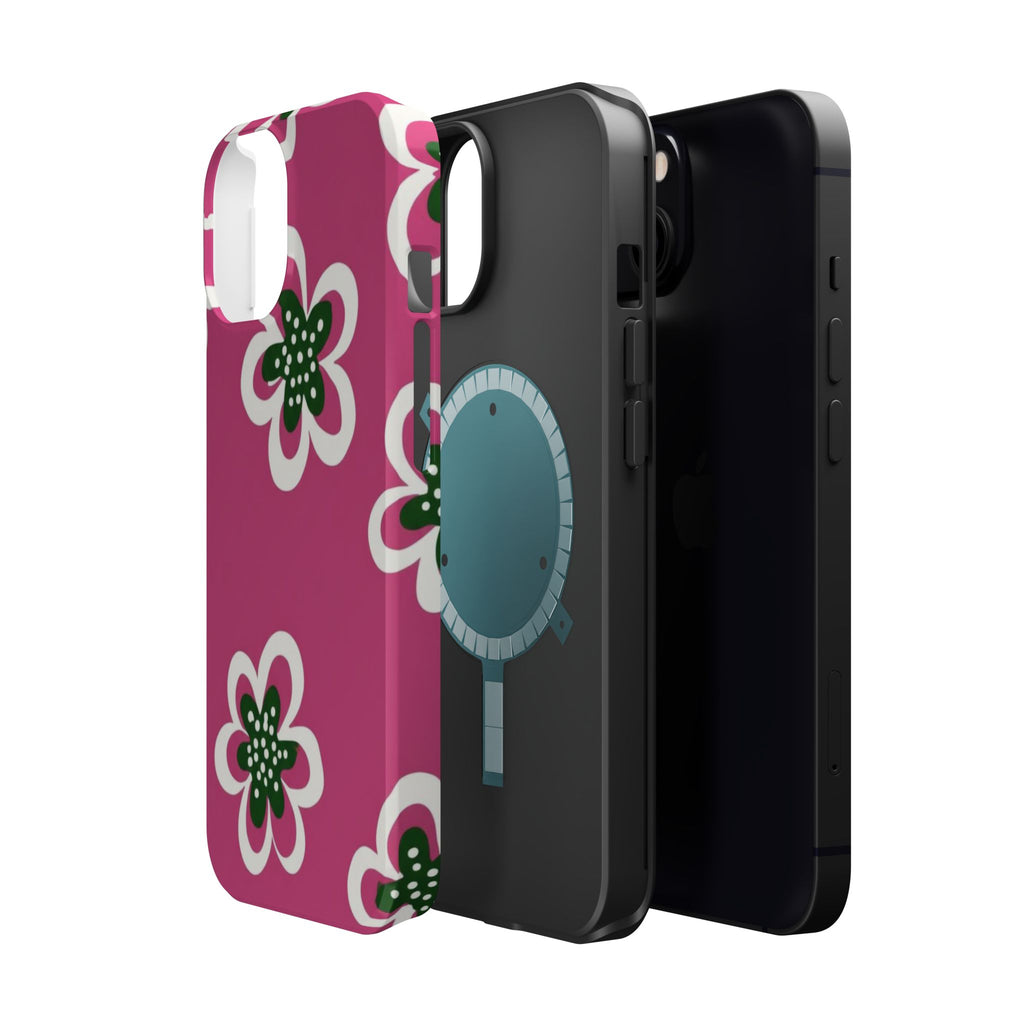 Floral Pink Magnetic Impact-Resistant Phone Case