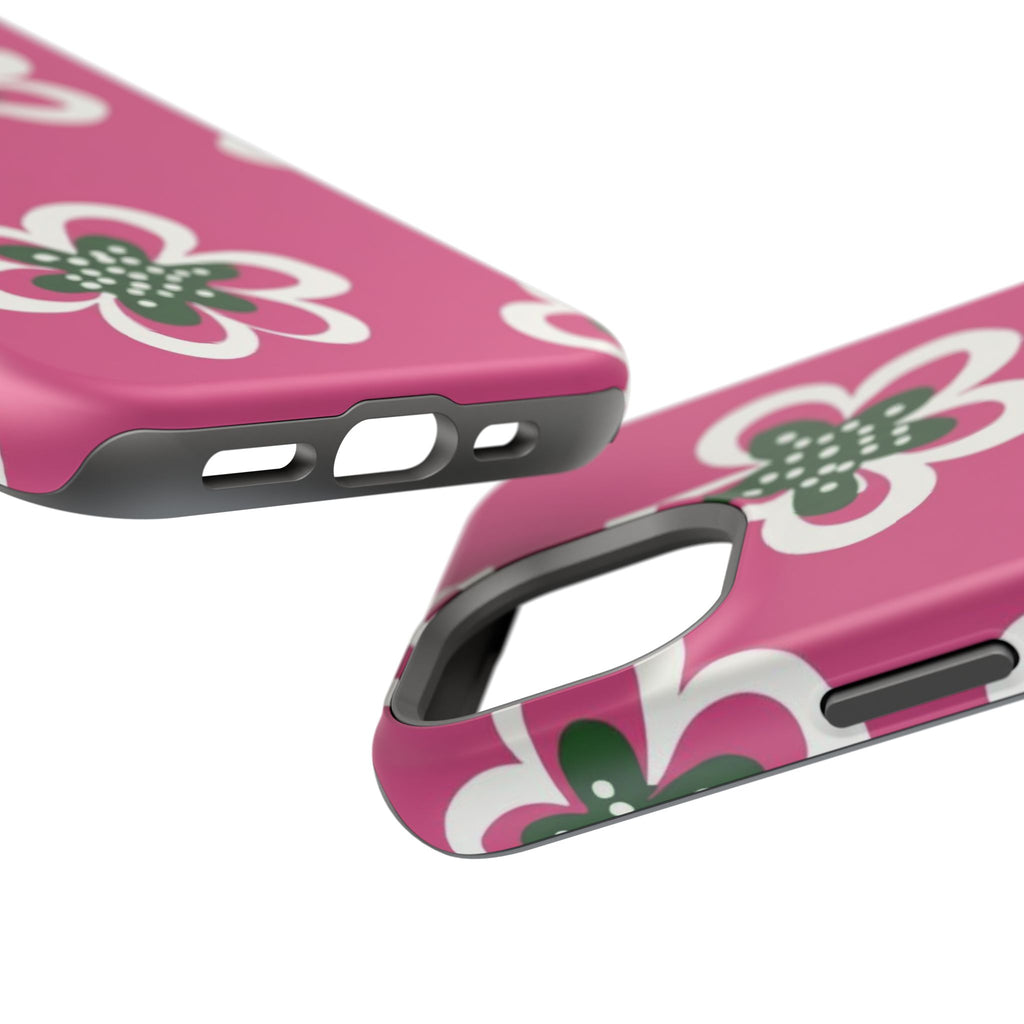 Floral Pink Magnetic Impact-Resistant Phone Case