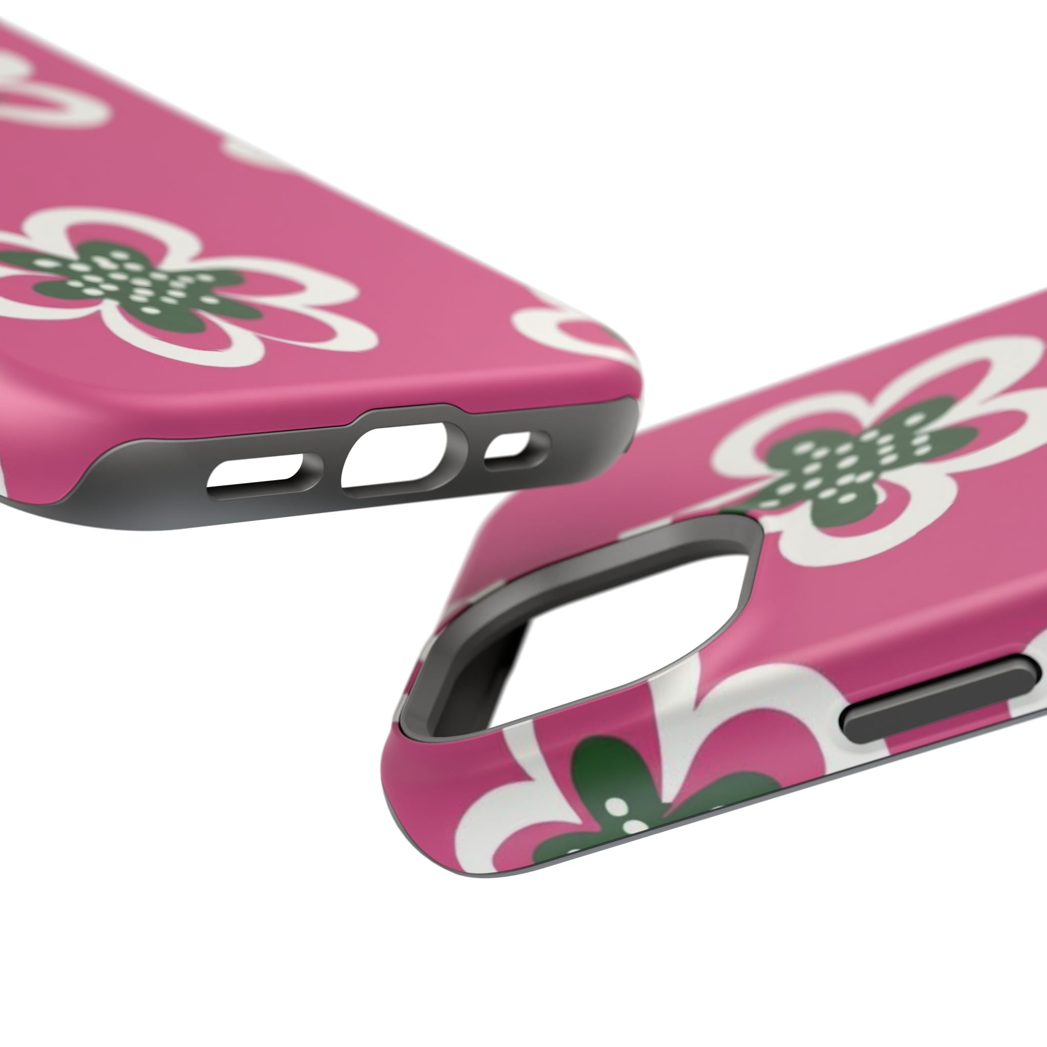 Floral Pink Magnetic Impact-Resistant Phone Case