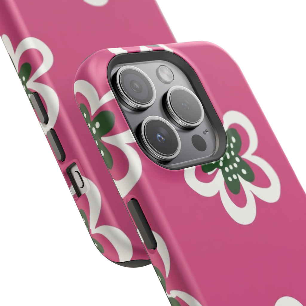 Floral Pink Magnetic Impact-Resistant Phone Case