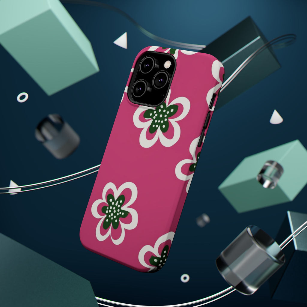 Floral Pink Magnetic Impact-Resistant Phone Case