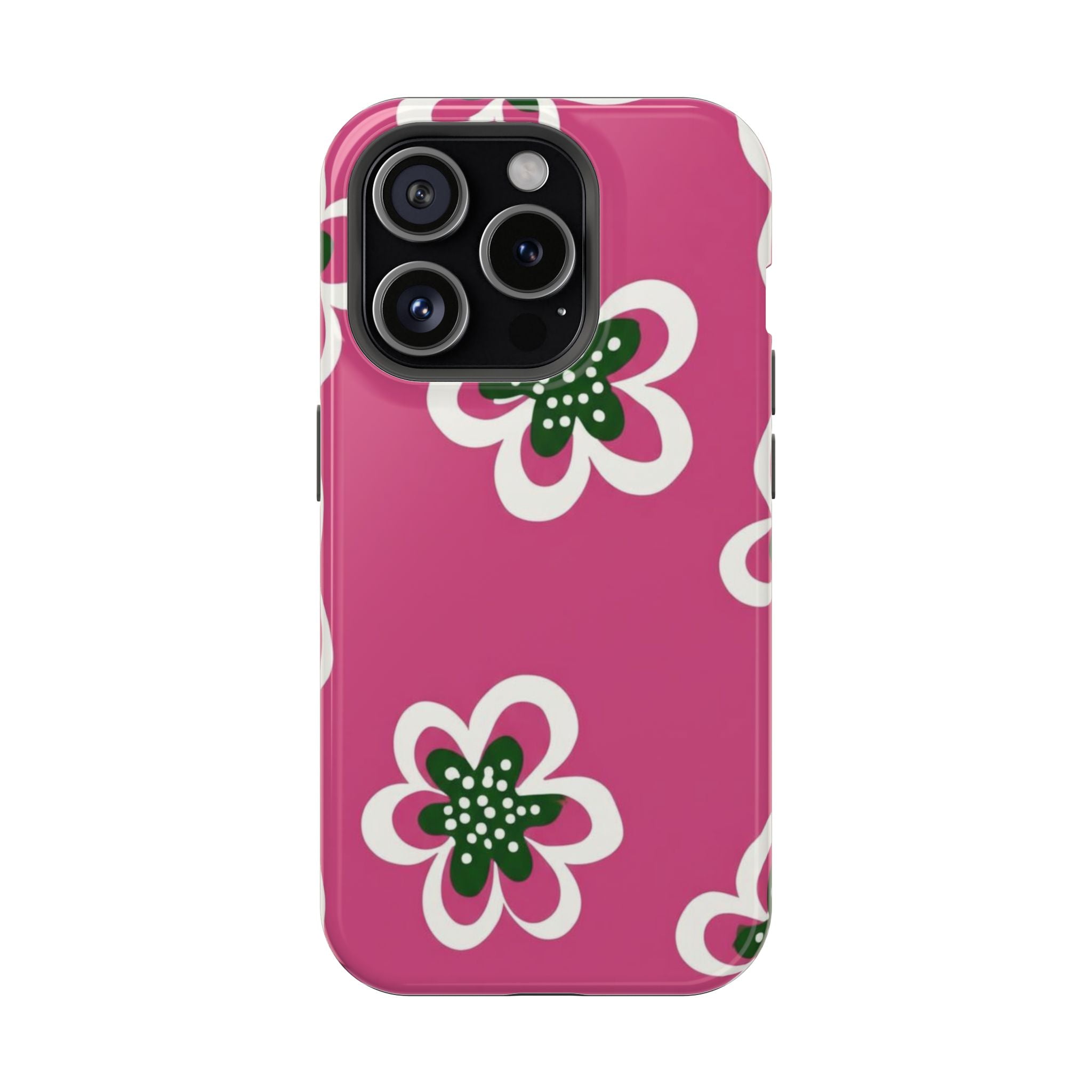 Floral Pink Magnetic Impact-Resistant Phone Case
