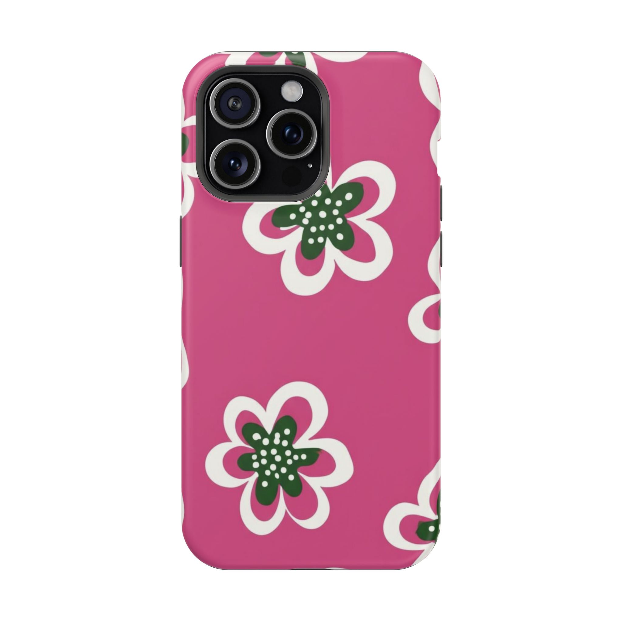 Floral Pink Magnetic Impact-Resistant Phone Case