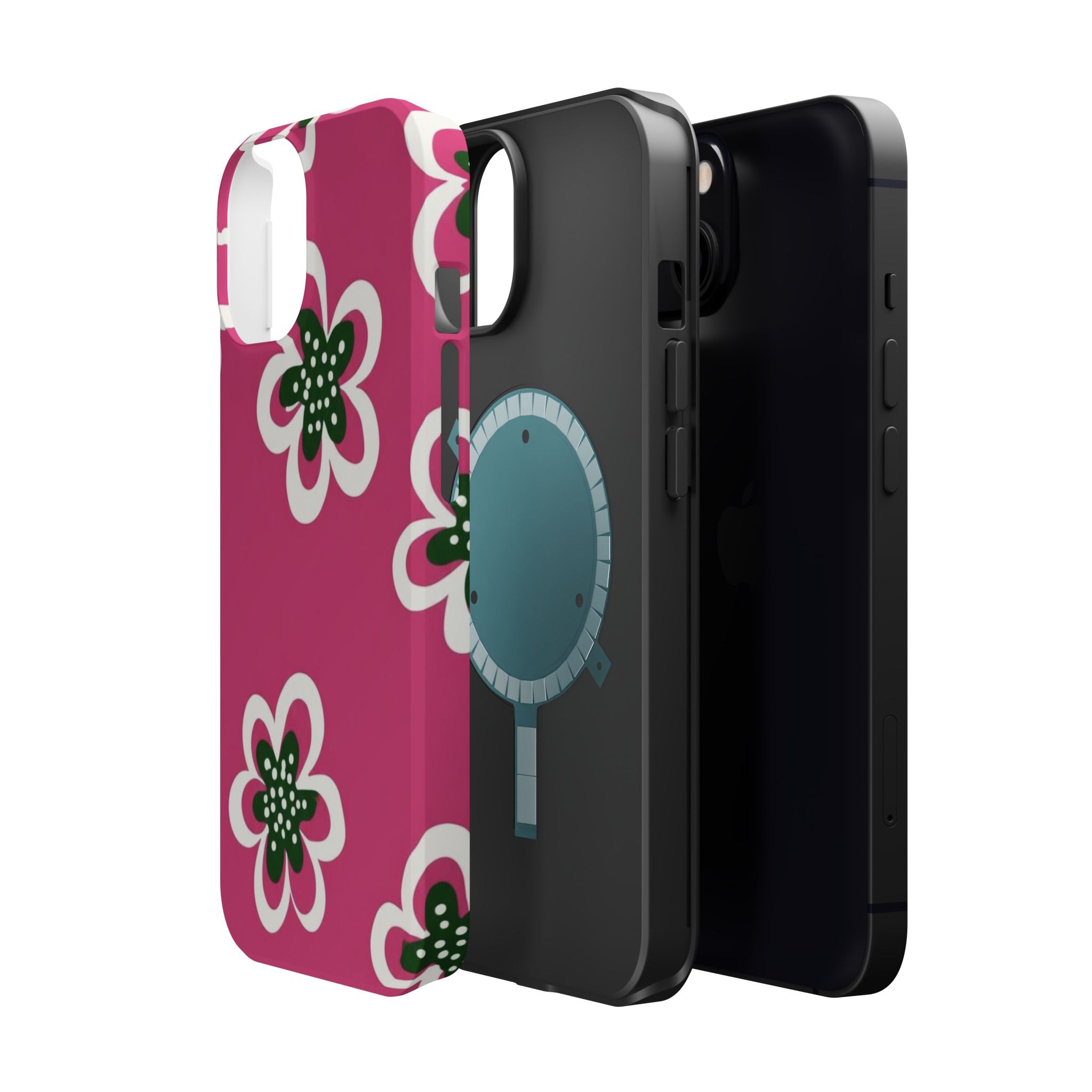 Floral Pink Magnetic Impact-Resistant Phone Case