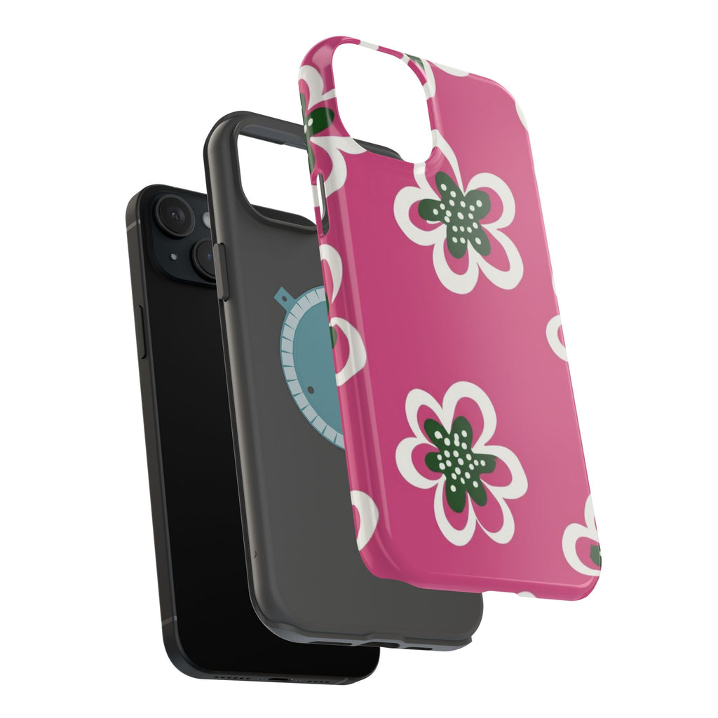 Floral Pink Magnetic Impact-Resistant Phone Case