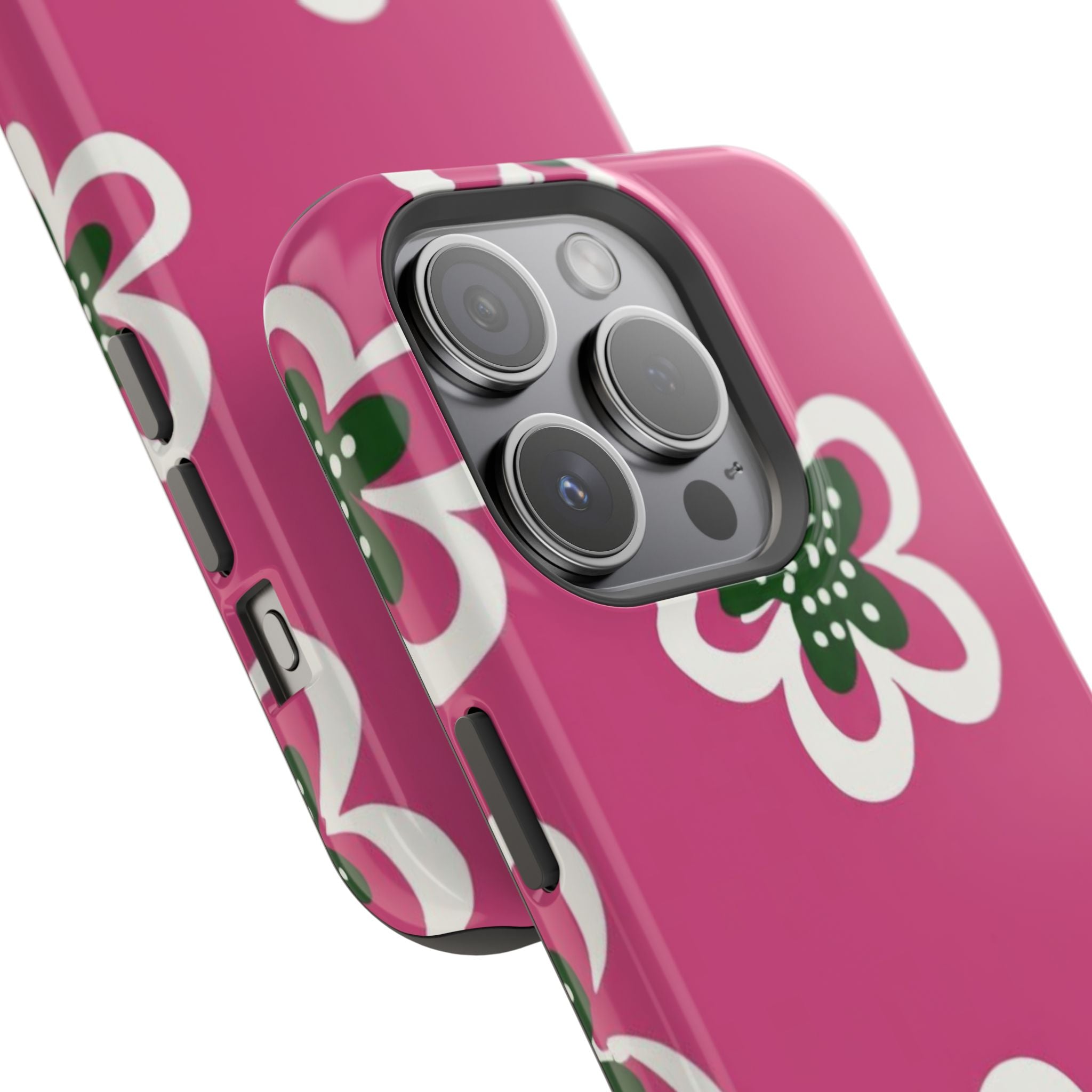 Floral Pink Magnetic Impact-Resistant Phone Case