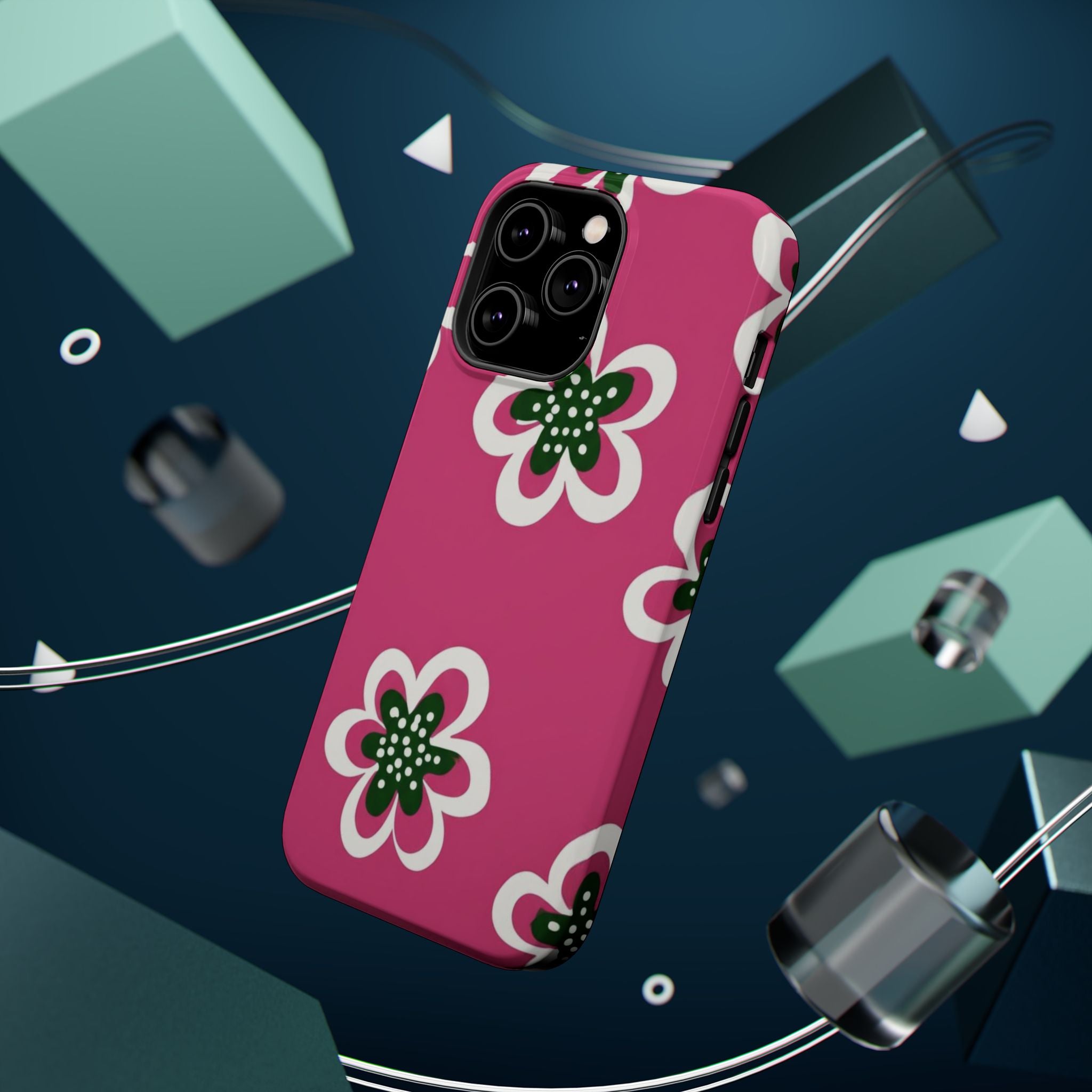 Floral Pink Magnetic Impact-Resistant Phone Case