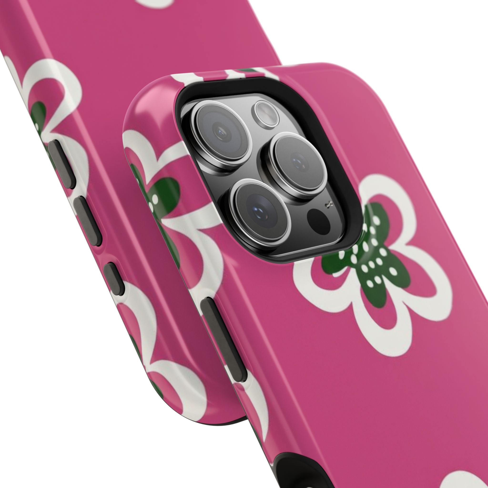 Floral Pink Magnetic Impact-Resistant Phone Case