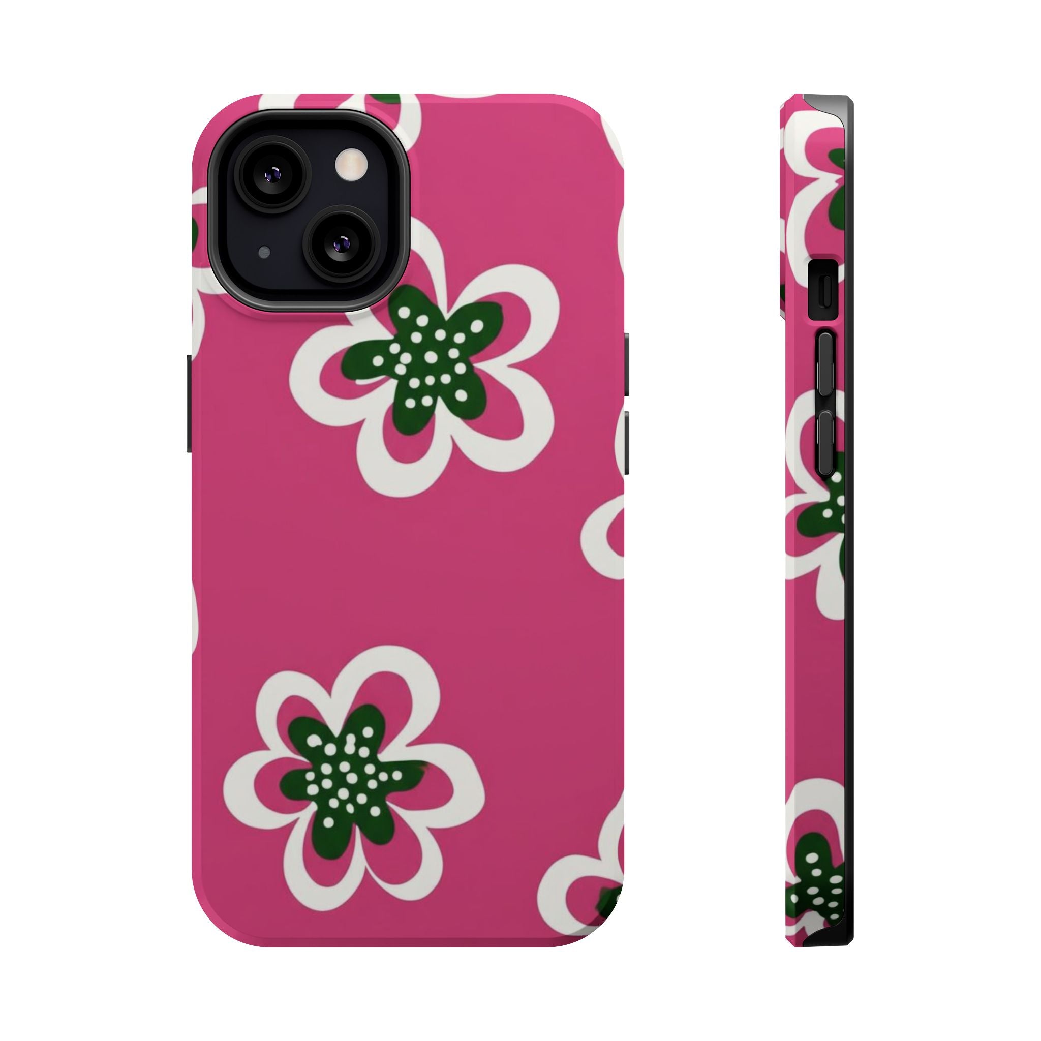Floral Pink Magnetic Impact-Resistant Phone Case