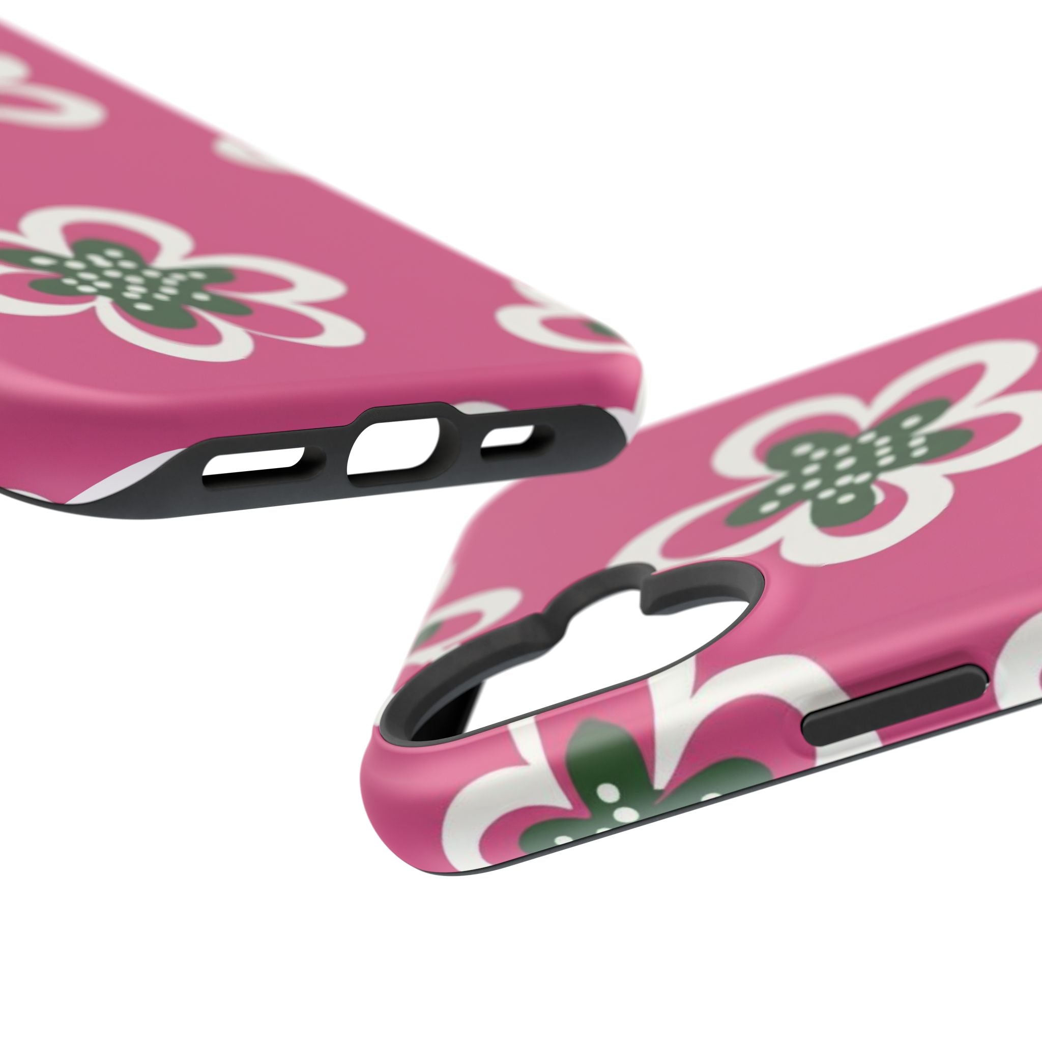 Floral Pink Magnetic Impact-Resistant Phone Case