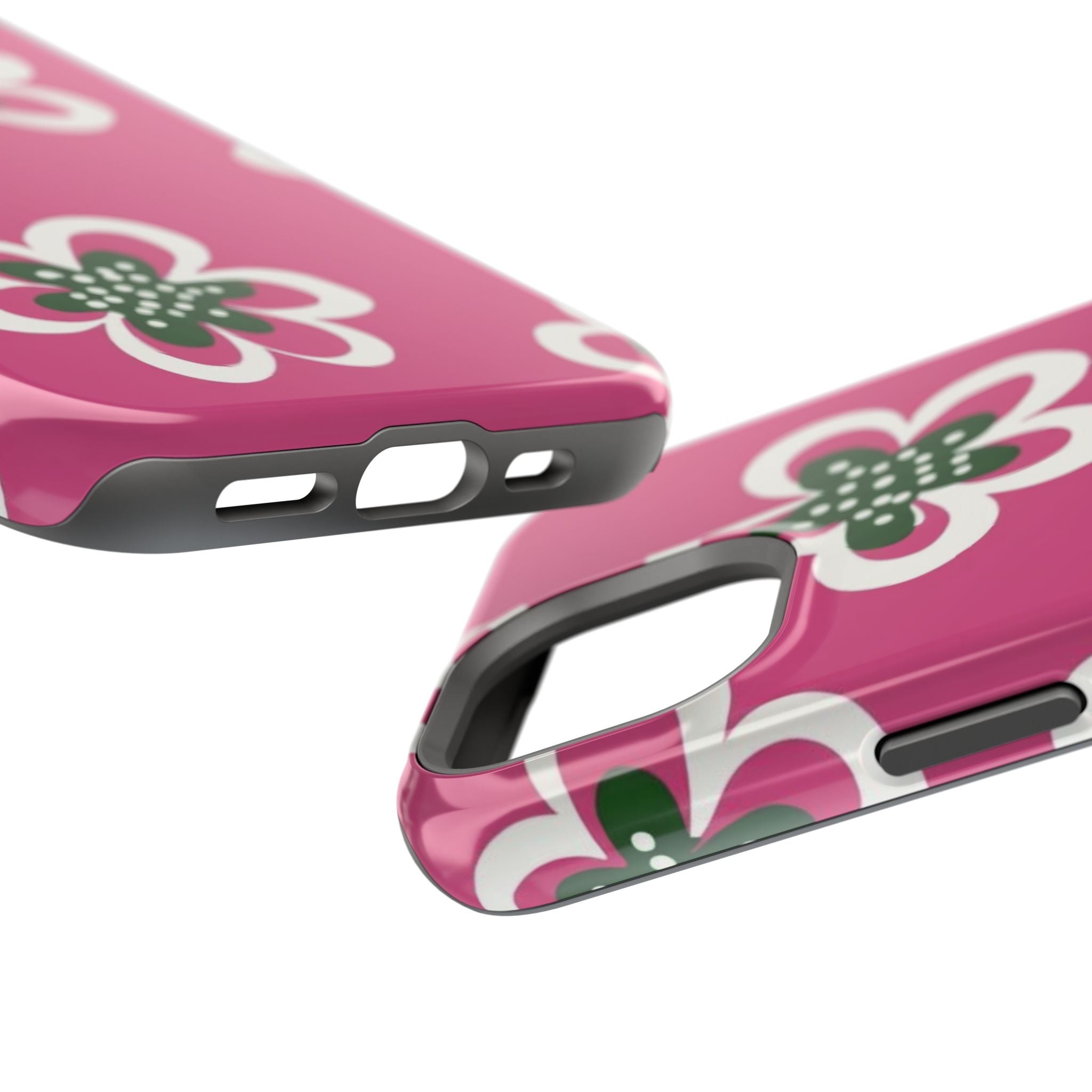 Floral Pink Magnetic Impact-Resistant Phone Case
