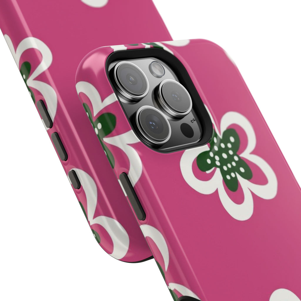 Floral Pink Magnetic Impact-Resistant Phone Case