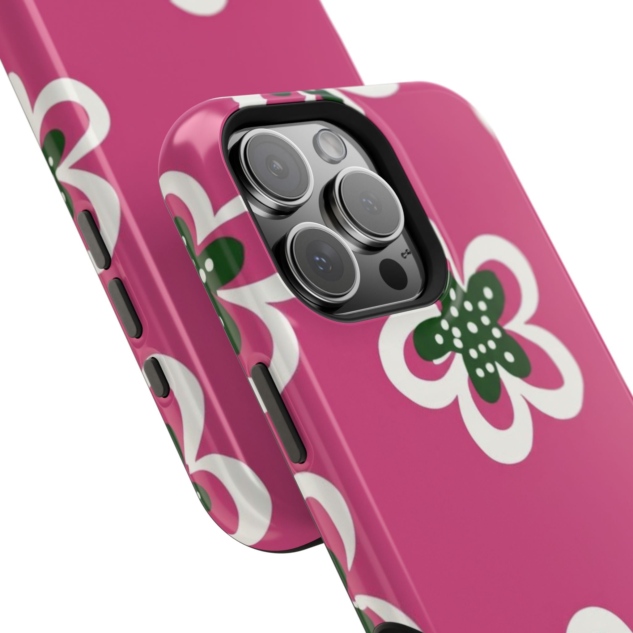 Floral Pink Magnetic Impact-Resistant Phone Case
